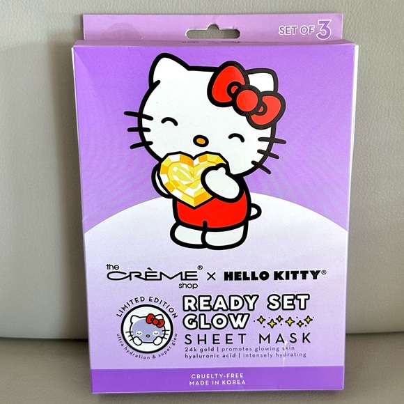 The Creme Shop x Hello Kitty Ready Set Glow Sheet Mask Set of 3 - Picture 1 of 7
